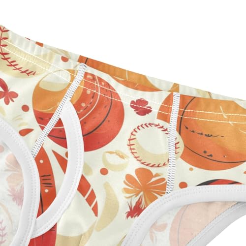 KLL Baseball Pattern Toddler Boys' Comfort Briefs Breathable Children Undies4