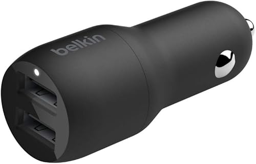 Miniatura 5 de Belkin Cargador de coche USB dual de 24 vatios - 2 puertos USB A de 12 W con cable micro USB para carga rápida Apple iPhone 14, 14 Pro, 14 Pro Max,