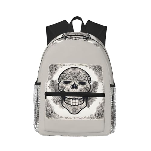 Mochila de calavera mexicana para viajes diarios y estilo urbano cómodo