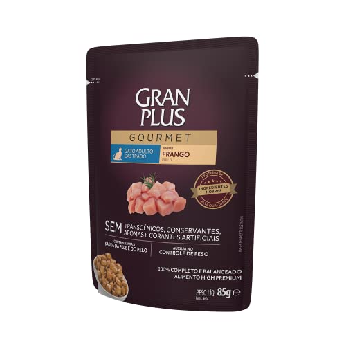 Ração Úmida Sachê GranPlus para Gatos Castrados sabor Frango 85g
