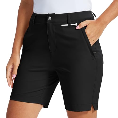 MoFiz Short Cargo Femme Golf Shorts de Randonnée Bermuda Résistant à l'eau UPF 50+ Léger...