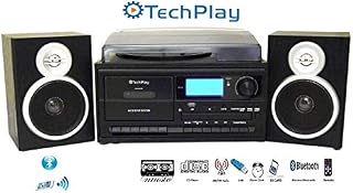 TechPlay ODC128BT 3-Speed Turntable with Cassette Player/Recorder, CD,MP3 SD Card / USB Player