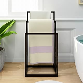 3 Tier Metal Towel Rack Industrial Towel Rails Holder Rust-Resistant Finish for Bathroom Storage Matte Black Finish