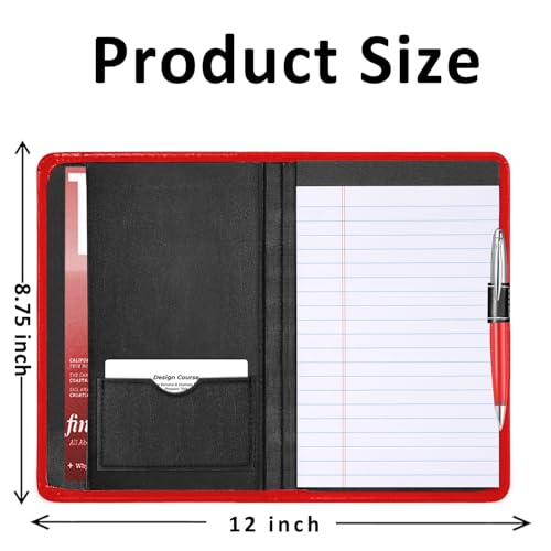 Mini porte-documents A5 rouge avec son bloc-notes inclus