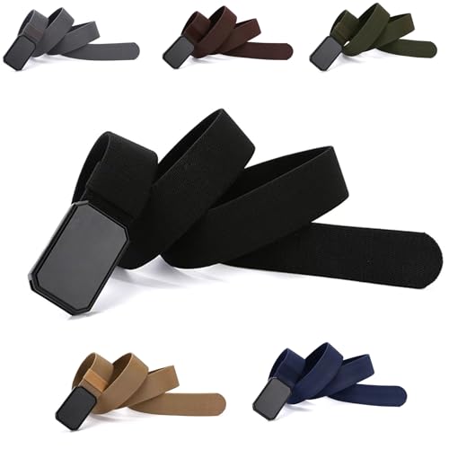 Men's Belt with Magnet Buckle, men's stretch nylon belt with magnetic aluminum buckle, elastic belt magnet buckle