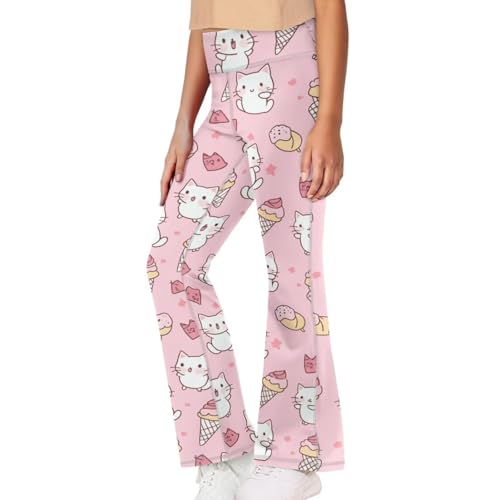 Image of Girls Flare Leggings Cute Bell Bottoms for Teen Girls Wide Leg Sweatpants for 5-14 T