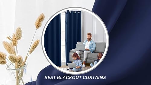 Ev Dekor® EVCRTN01 Thermal Blackout Curtains for Bedroom Offices, Hotels Windows 66"(167cm) Wide X 90"(228cm) Long, Navy - Image 4