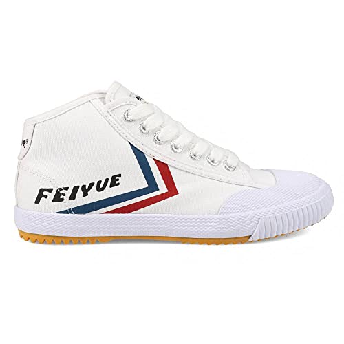 FEIYUE - FEIYUE Fe Mid 1920, Chaussures d'arts Martiaux pour Homme Mixte, Blanc Bleu Rouge, 43 EU