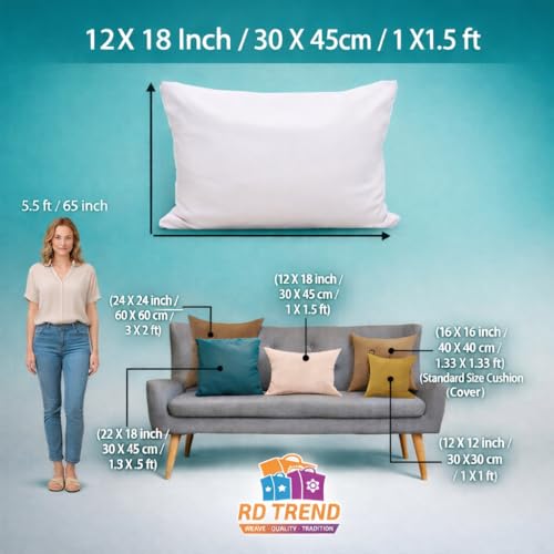 Image of RD TREND Velvet Rectangular 12x18 Inches Cushion Covers Set of 2 | Throw Pillow Covers for Sofa, Bed & Living Room | Perfect for Home Decor Dark Green
