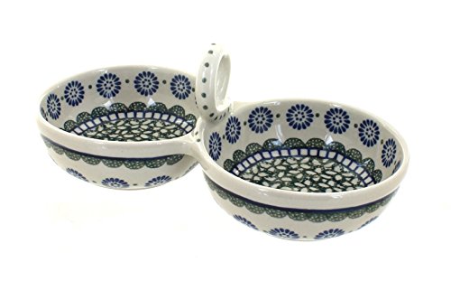 Blue Rose Pottery Maia Stoneware Divided Seasoning Cellar - Hand-built, Retro, Blue, 9.5