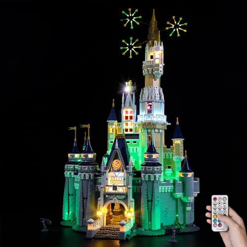 Kyglaring LED Lighting Kit for Lego 71040 The Disney Cinderella Castle Building Set (No Model) - Light Set Compatible with Lego 71040 Kit - Without Building Set (Remote Version)