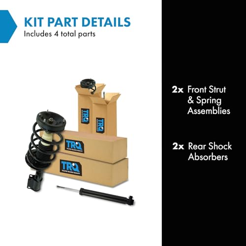 Image of TRQ Front and Rear Complete Strut Assembly & Shock Absorber Kit Complete Strut & Coil Spring Assembly Compatible with 2000-2006 BMW X5