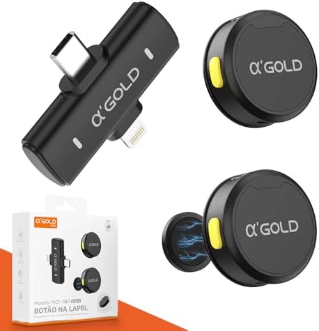 Microfone de Lapela Sem Fio Bluetooth Kit 2 Microfonones Abafamen...