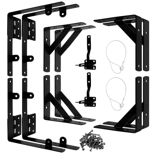 Image of Anti Sag Gate Frame Kit Heavy Duty Gate Corner Brace Bracket with a Self-Locking Gate Latch Gate Kits for Wooden Fence Garden Wooden Driveway Gates Shed Doors Corral Gates 2 Sets