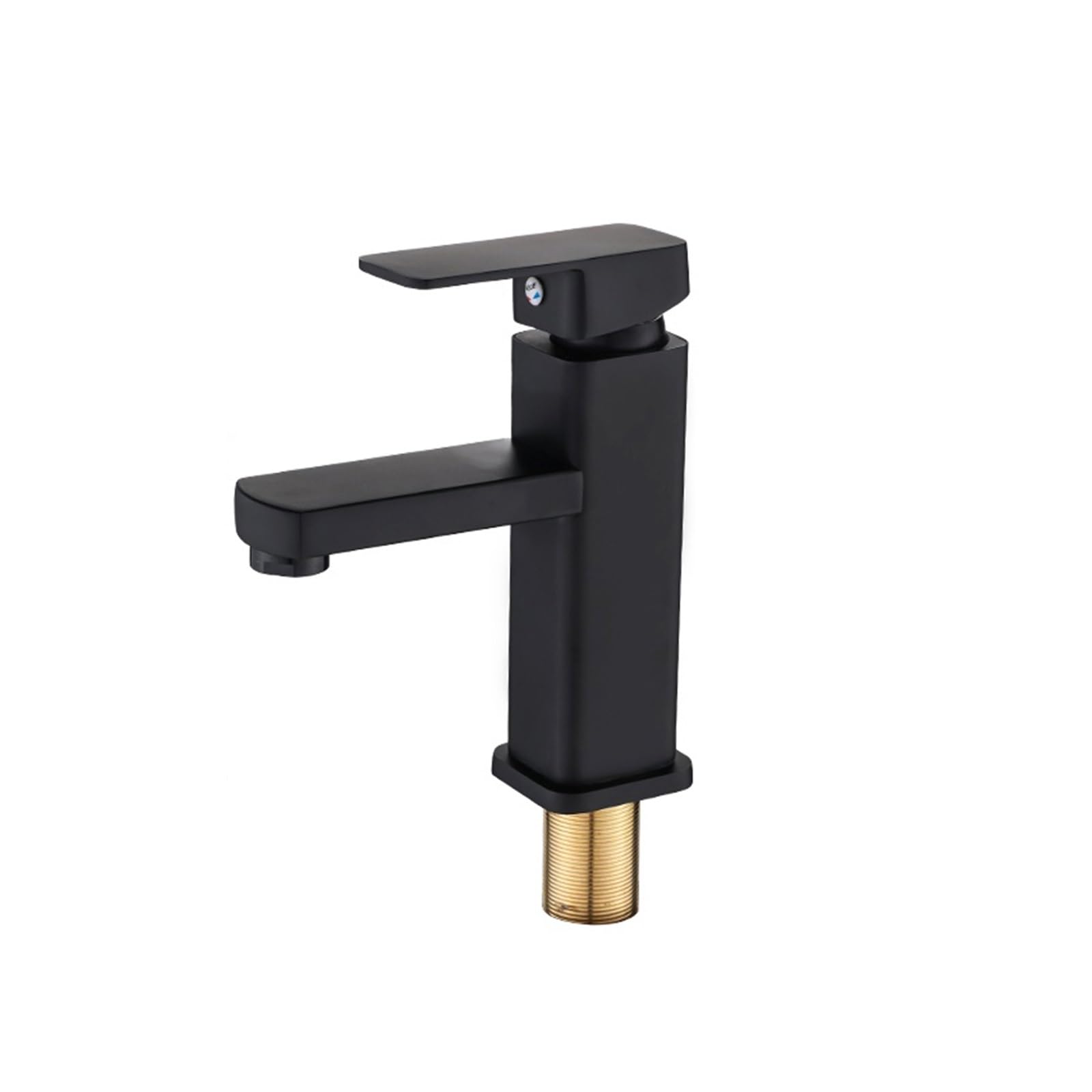 Robinet lave-mains noir carré mitigeur monotrou pour lavabo de salle de bain moderne