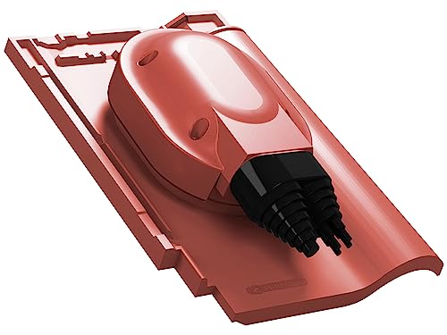 Preisvergleich Produktbild Wasserdichter Solardurchgang Photovoltaik-Dachdurchgang für Koramic - Alegra 9 Dachziegel - Solar Dachdurchführung (RAL 3009 - Rot)