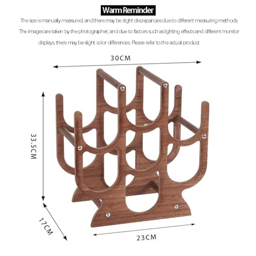 Soporte para 7 botellas de vino de madera oscuro miniatura 3