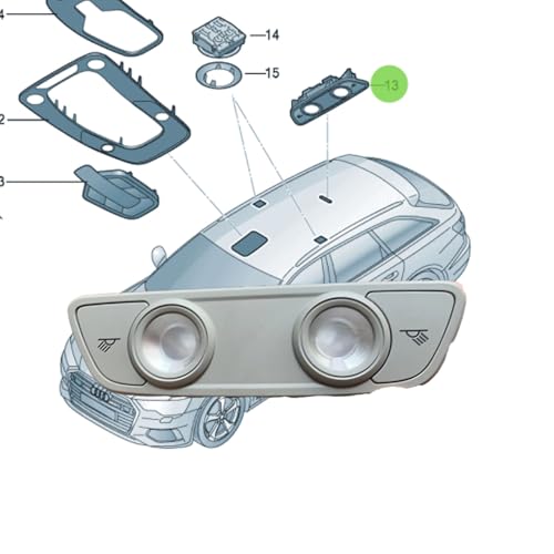 Car Reading Light Sunroof Switch for Audi A6LC8 40TFSI 2019-2024,Car Interior Overhead Console Dome Light Reading Lamp Sunroof Switch Parts.,B-Grey(Normal/A-Black)