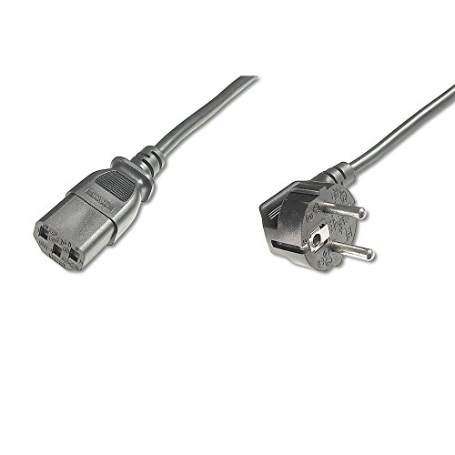 DIGITUS Cavo di collegamento alla rete - 5,0 m - CEE 7/7 (Tipo-F) 90° a C13 - spina/presa - H05VV-F3G - 1,0 mm² - Cavo di alimentazione