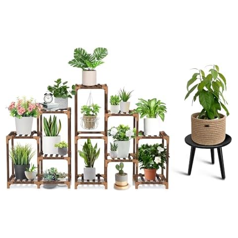Uneedem Tall Holder for Flower Pots, 5 Tiered 10 Potted Flower Plant Stands Cover