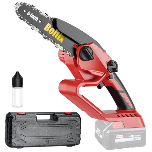 Mini Chainsaw Cordless, Compatible With Milwaukee M18 Battery, Brushless 6-Inch Electric Chainsaw, Handheld Chain Saw for Tree Trimming Wood Cutting (Tool Only)