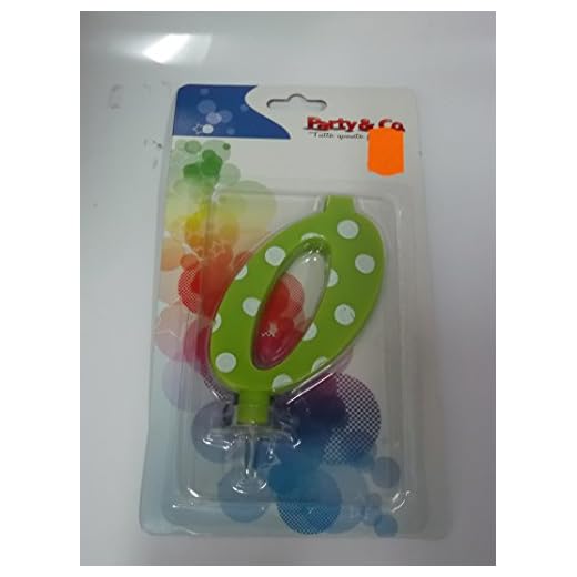 PARTY & CO Vela Lunares Verde Lima H cm 12 # 0