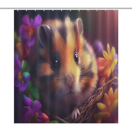 Hamster rideau de douche de qualité supérieure en polyester durable 168x183