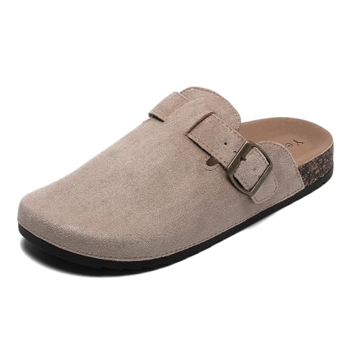 Zuecos y Mules para Hombre Mujer, Hebilla Ajustables al Pie, Zapatillas de Jardín Sandalias con Plantilla de Corcho 36-46