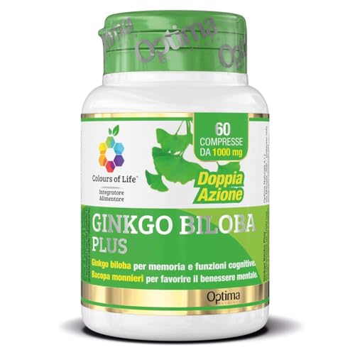 Colours Of Life Ginkgo Biloba Plus - Integratore Di Ginkgo Biloba - Supporto Delle Capacità Cognitive, Della Memoria E Dell'Apprendimento, Riduce Lo S