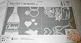 Martha Stewart Adhesive Laser Cut Stencils 6 Designs 1 Sheet 12' x 7 3/4'