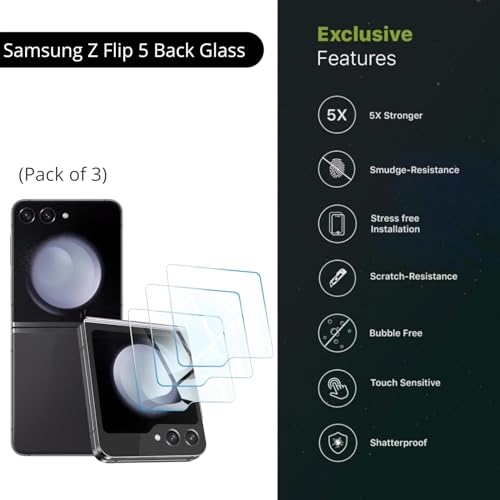 Image of Casecandy - (3 Pack Tempered Glass Screen Protector For Samsung Z Flip 6 | Edge to Edge Z Flip 6 Tempered Glass Guard - HD