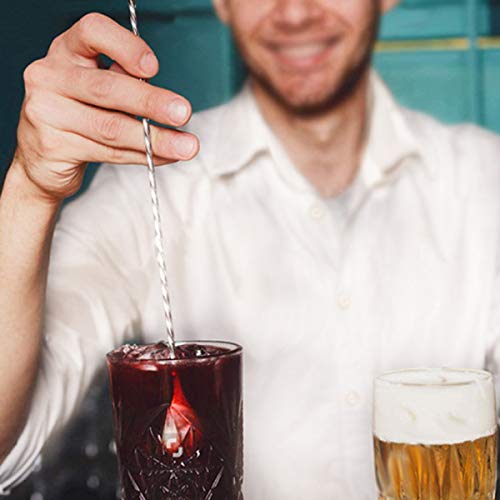 Cocktail Shaker Set for Professional Bartender and Home Bar including 24oz Martini Shaker, Measuring Jigger, Muddler, Mixing Spoon, 2 Liquor Pourers, 4 Drinking Straws & 1 Brush - Thumbnail 7