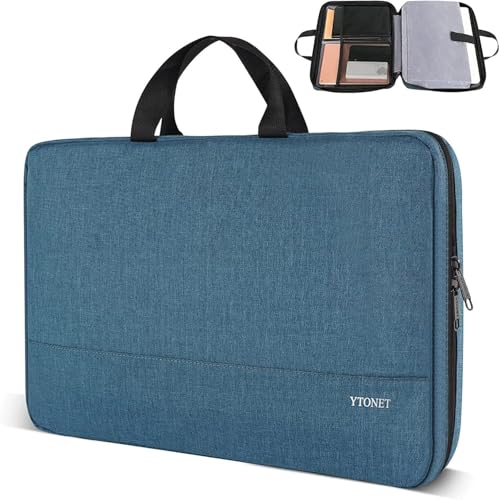 Image of Ytonet Laptop Sleeve Case 15.6 Inch, Slim Water Resistant TSA Carrying Case with Handle, Protective Laptop Cover Compatible with HP Dell Lenovo Asus Notebooks, Gifts for Men Women, Deep Teal