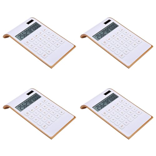Calculatrice double alimentation solaire écran LCD incliné blanc