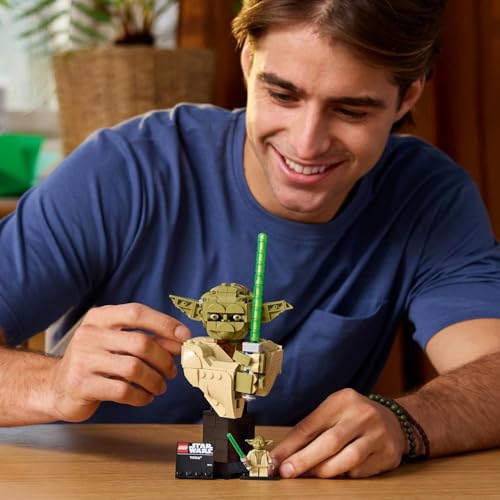 Image of LEGO Star Wars: Attack of the Clones Yoda Bust - Collectible Building Set for Adults - 75438