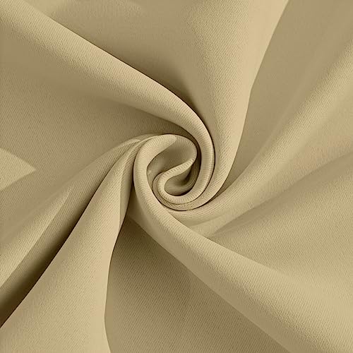 Yakamok Thermal Insulated Grommet Blackout Draperies/Drapes for Bedroom Window,Room Darkening Curtain Panels (2 Panels, W38 x L84 -Inch, Beige)