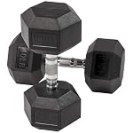 Fitvids 2nd Generation Rubber Coated Dumbbell Weight Chrome Grip Hand Weight, 40lbs, Pair - Image 3