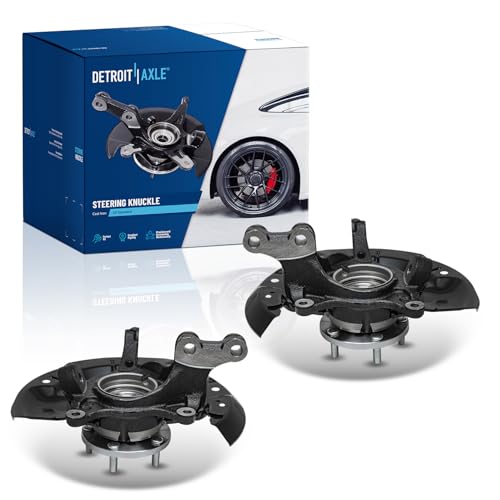 Image of Detroit Axle - AWD Front 2pc Steering Knuckles for 11-17 Toyota Sienna, 2 Steering Knuckles & Wheel Hub Bearing Assembly 2011 2012 2013 2014 2015 2016 2017 Replacement