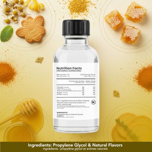 Image of Dolce Flav Natural Honey Extract - Natural Wildflower Honey Flavoring for Coffee, Baking & Desserts | Water-Soluble, Sugar-Free, Alcohol-Free, Kosher | 2 oz with Measured Dropper