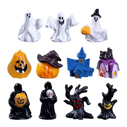 Décor miniature d'Halloween réutilisable : petites figures effrayantes en résine
