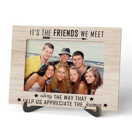 Qiwog Best Friends Gifts - Friendship Wooden Tabletop Picture Frame With Stand - Birthday Christmas...