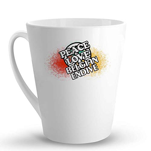 Makoroni - PEACE LOVE BELGIAN ENDIVE - 12 Oz. Ceramic LATTE MUG Coffee Drinking Cup, DesN8