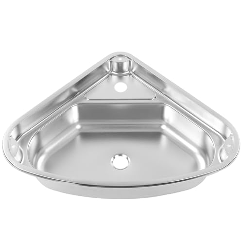 Fregadero de cocina triangular para RV y yate en acero inoxidable 4