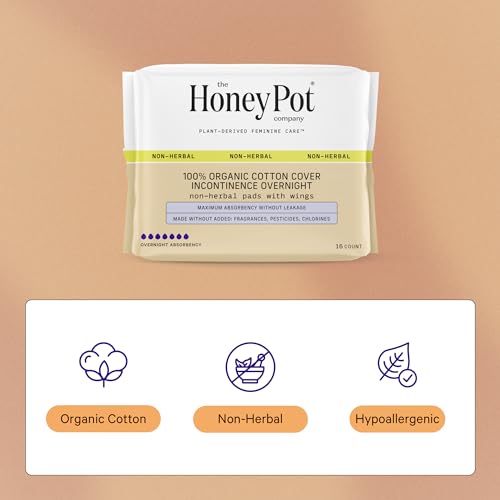 Image of The Honey Pot Company - Cotton Comfort - Overnight Incontinence Pads