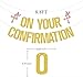 On Your Confirmation Banner, Holy Confirmation Banner Decorations, Bachelorette, Engagement, Bridal Shower, Wedding Anniversary Party Decorations Supplies Gold Silver Glitter
