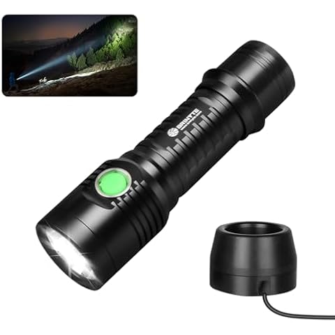 Brinyte WT01 1100 Lumens Ultra-Bright Rechargeable Flashlight with Charging Dock, High Lumens LED Power Outage Flash Light Handheld Light for Homeuse, Outdoor, Searching, Camping and Emergency Cover