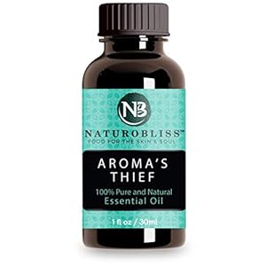 NaturoBliss Aroma’s Thief Synergy Blend Aromatherapy Essential Oils Blend (Cassia Clove Rosemary Eucalyptus Lemon) Guards from Tales of French Thieves – 1 Fl. Oz, 30ml