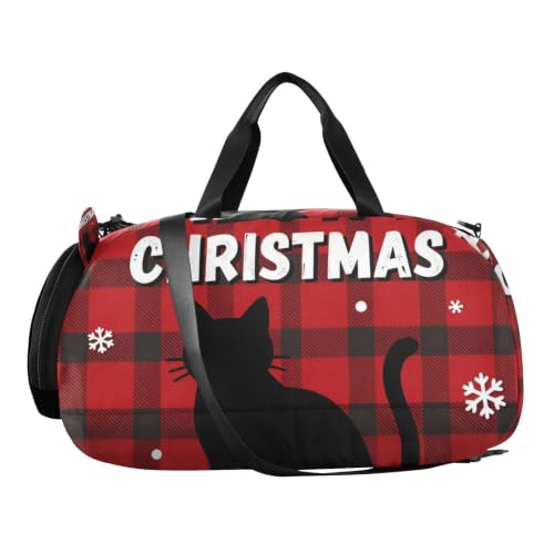 Bolsa de lona de Navidad con compartimento para zapatos que evita la ropa sucia 2