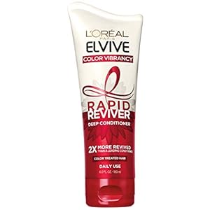 L'Oreal Paris Elvive Color Vibrancy Rapid Reviver Deep Conditioner, Repairs Damaged Color-Treated Hair, No Leave-In Time, with Damage Repairing Serum and Antioxidants, 6 oz.