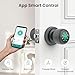 GHome Smart Door Knob Fingerprint Door Lock with Keypad, Biometric Smart Lock - App Control, Interior Door Knob with Key Great for Bedroom, Apartments, Offices and Hotels
